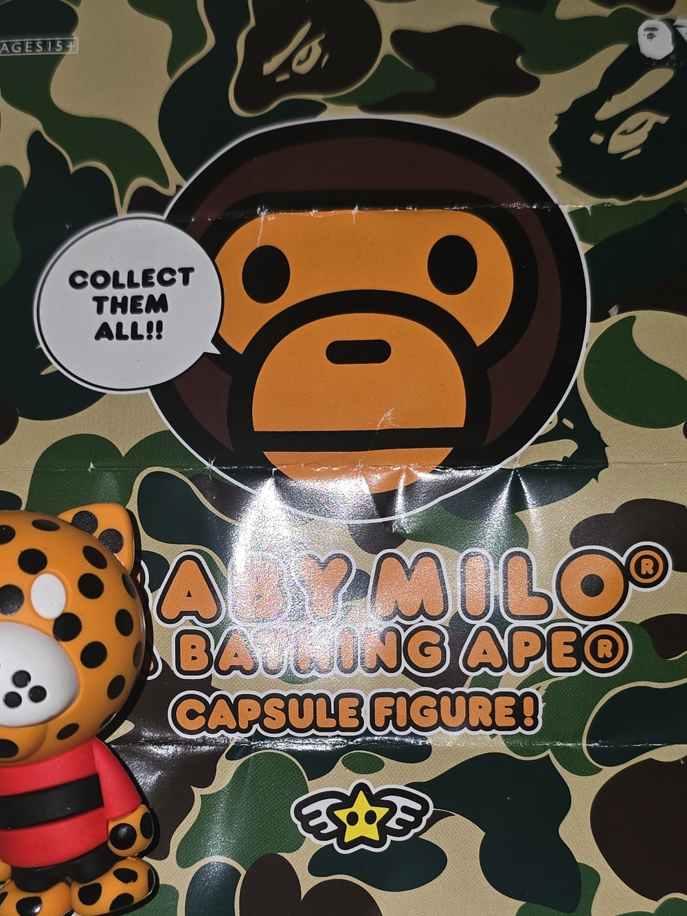 New and Confirmed-A Bathing Ape Baby Milo Capsule Cheetah Figure AUTHENTIC